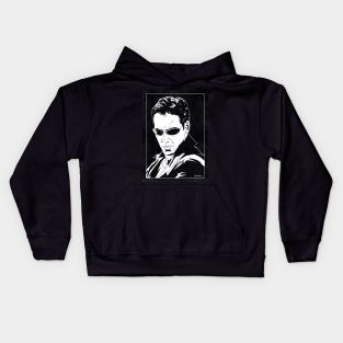 NEO - The Matrix (Black and White) Kids Hoodie